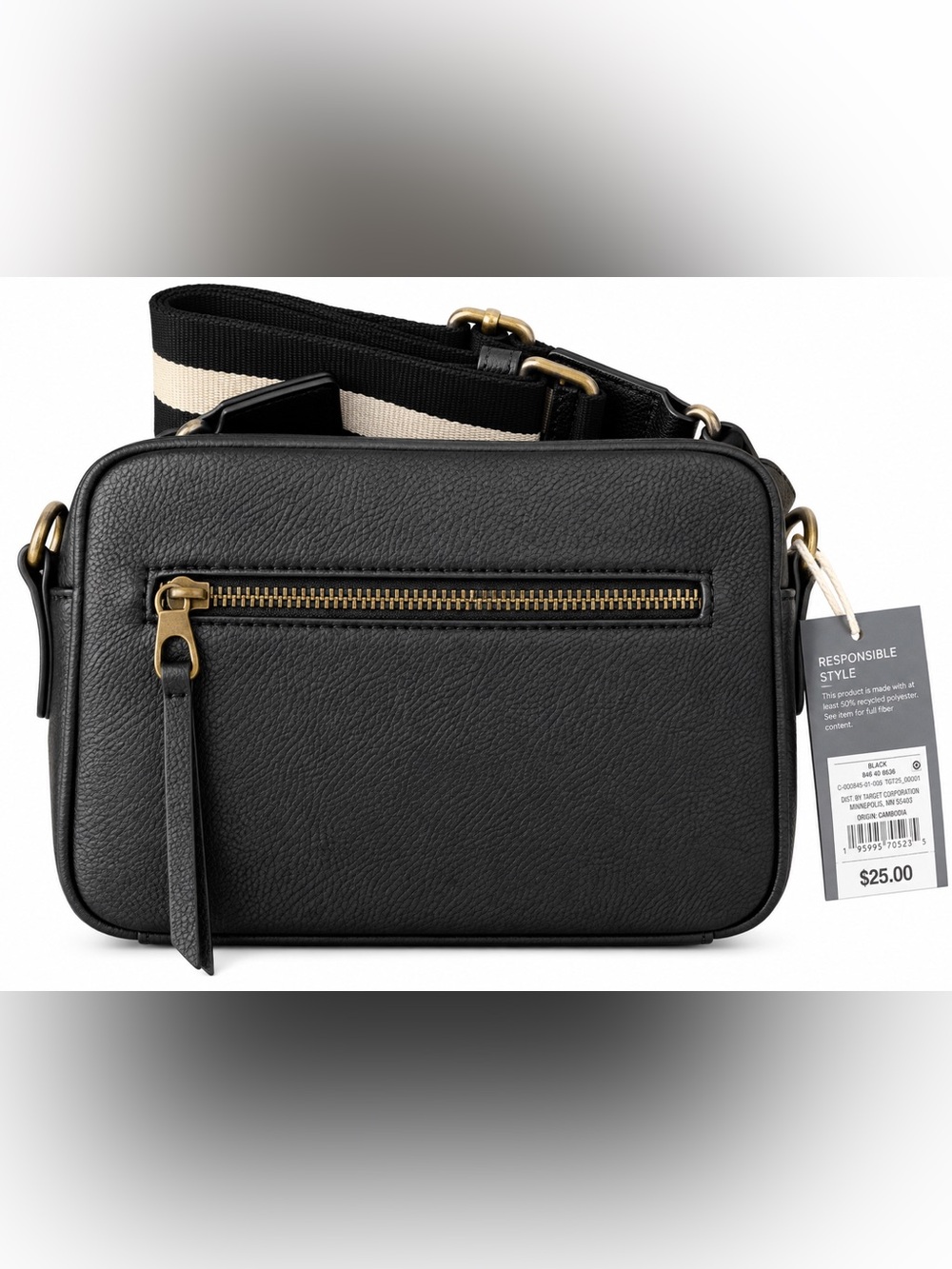 Universal Thread Black Camera Crossbody Bag Guitar Strap NWT